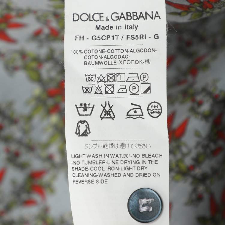 Pre Owned Dolce & Gabbana Multicolor Floral Print Cotton Long Sleeve Shirt M