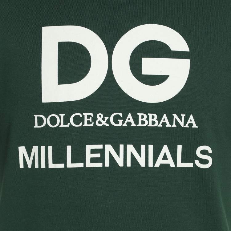 Pre Owned Dolce & Gabbana Green Jersey Millennials T-Shirts S