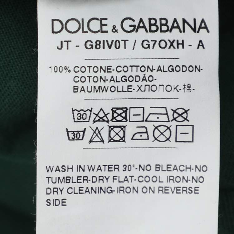 Pre Owned Dolce & Gabbana Green Jersey Millennials T-Shirts S