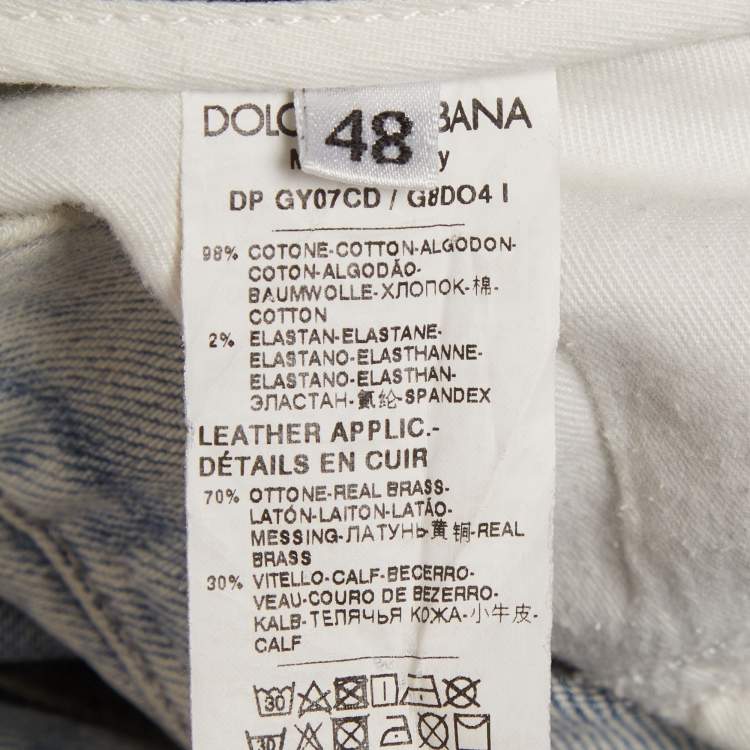 Pre Owned Dolce & Gabbana Blue Denim Slim Fit Jeans M/Waist 33"