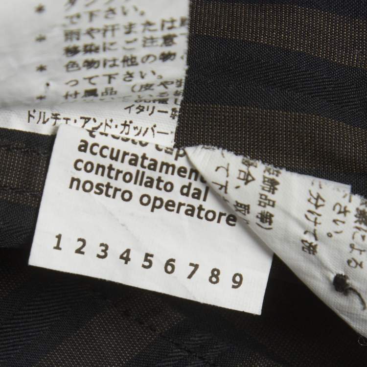 Pre Owned Dolce & Gabbana Brown Striped Cotton Tailored Fit Shirt L