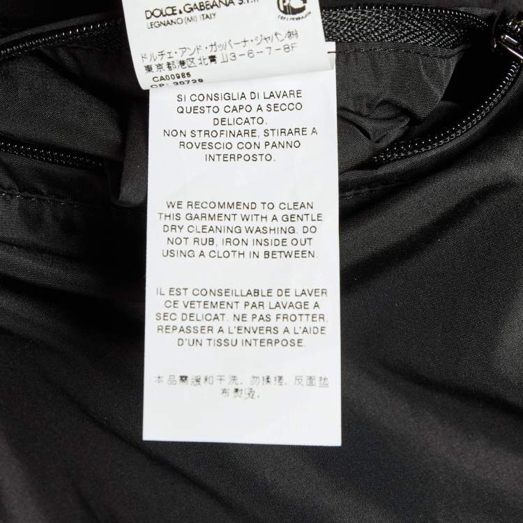 Pre Owned Dolce & Gabbana Black Nylon Zip Up Bomber Jacket M
