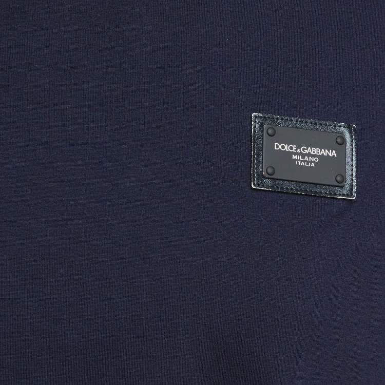 Pre Owned Dolce & Gabbana Blue Jersey Crewneck T-Shirt M