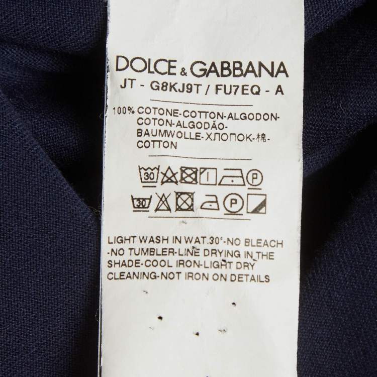 Pre Owned Dolce & Gabbana Blue Jersey Crewneck T-Shirt M