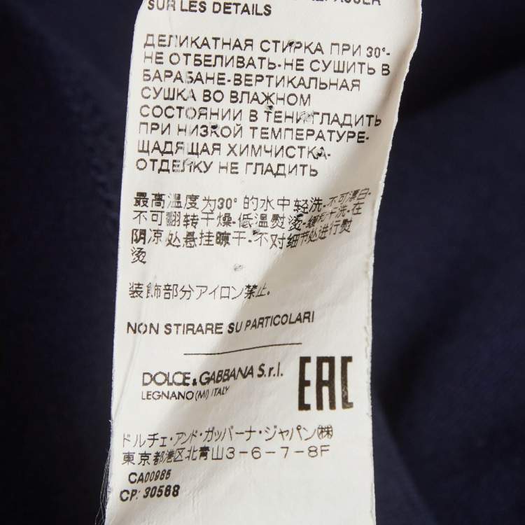 Pre Owned Dolce & Gabbana Blue Jersey Crewneck T-Shirt M