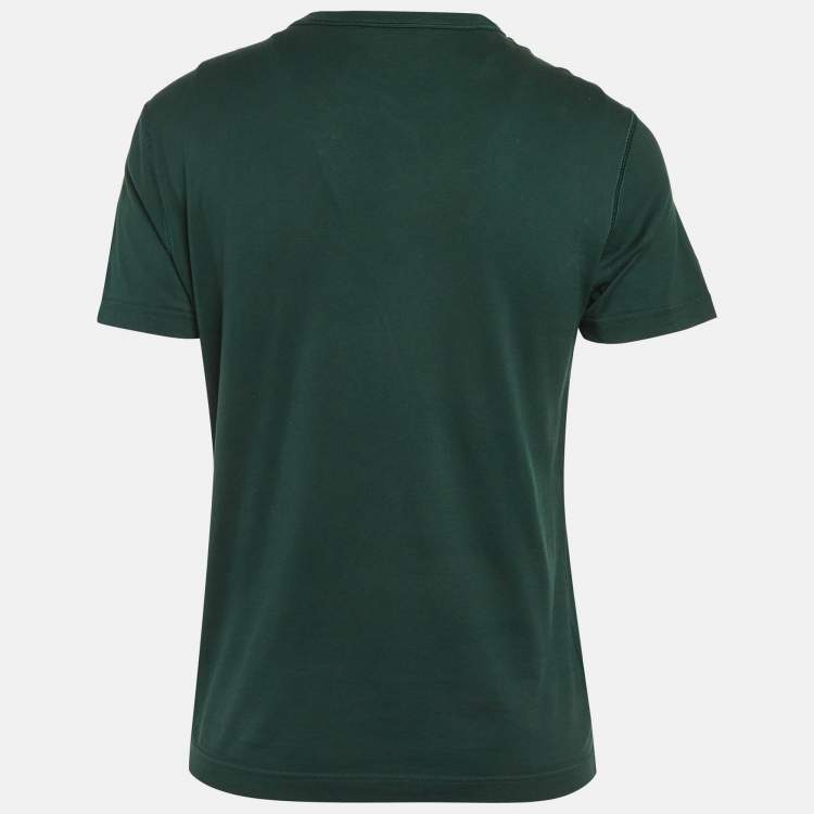 Pre Owned Dolce & Gabbana Green Logo Plaque Jersey T-Shirt M