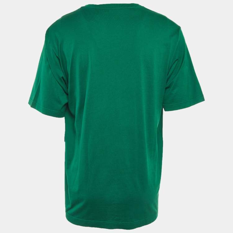 Pre Owned Dolce & Gabbana Green DG Print Jersey T-Shirt XL