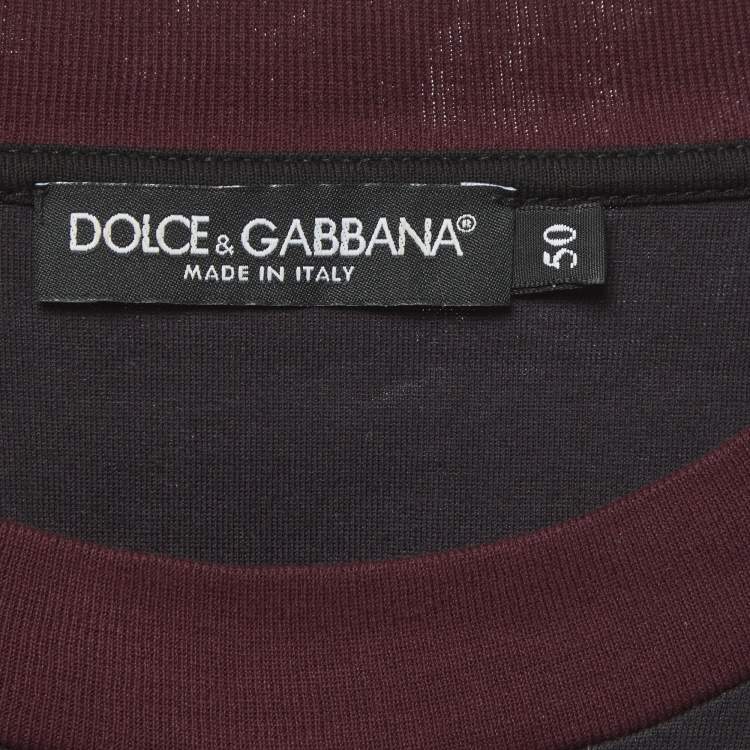 Pre Owned Dolce & Gabbana Blue Floral Print Jersey T-Shirt L