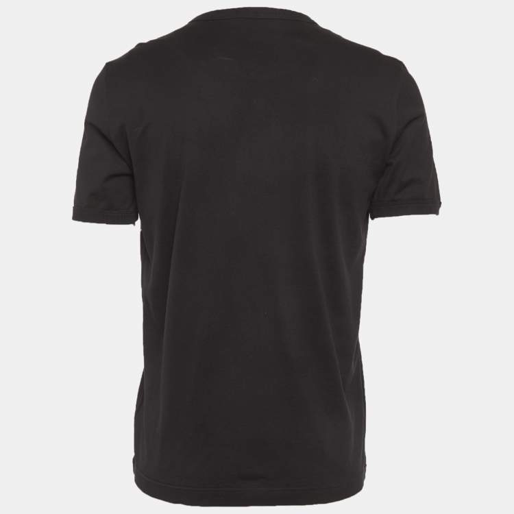Pre Owned Dolce & Gabbana Black Applique Jersey T-Shirt XL