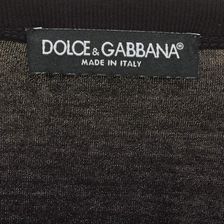 Pre Owned Dolce & Gabbana Black Applique Jersey T-Shirt XL