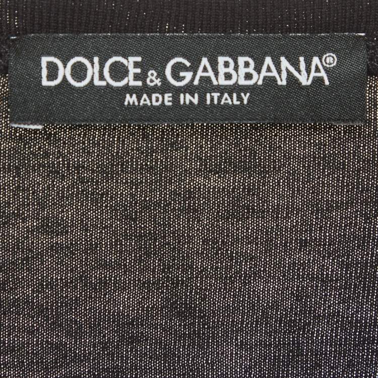 Pre Owned Dolce & Gabbana Black Printed Jersey T-Shirt L