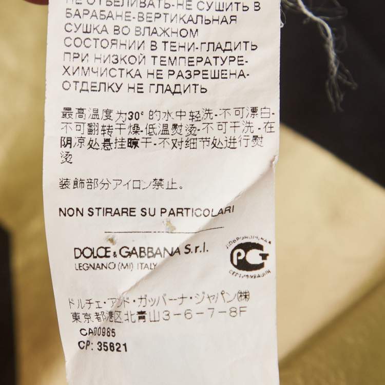 Pre Owned Dolce & Gabbana Black Printed Jersey T-Shirt L