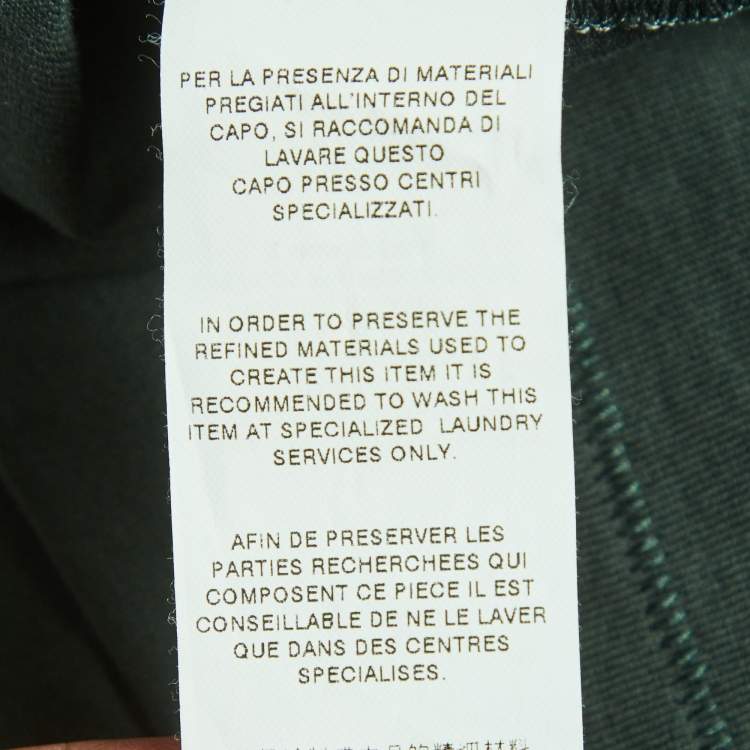 Pre Owned Dolce & Gabbana Green Floral Embroidered Jersey T-Shirt XL