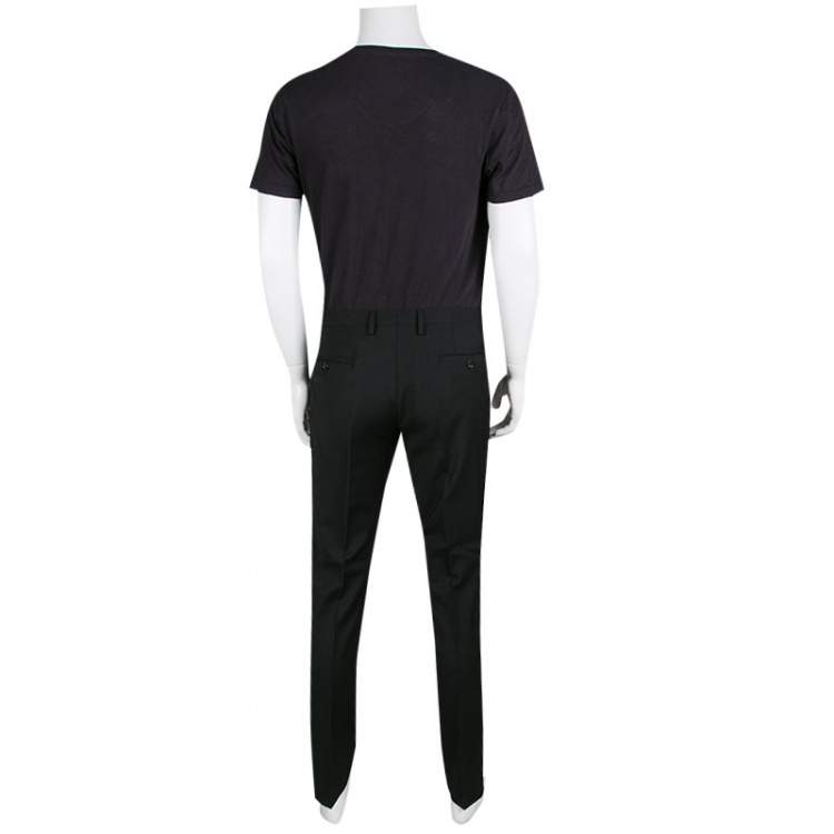 Pre Owned Dolce & Gabbana Black Wool Tailored Trousers L