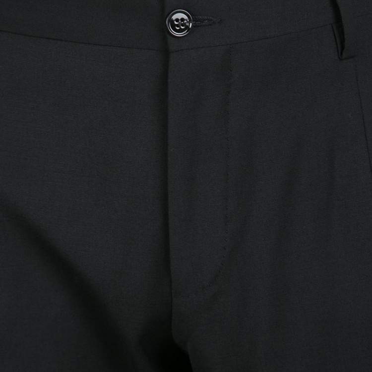 Pre Owned Dolce & Gabbana Black Wool Tailored Trousers L