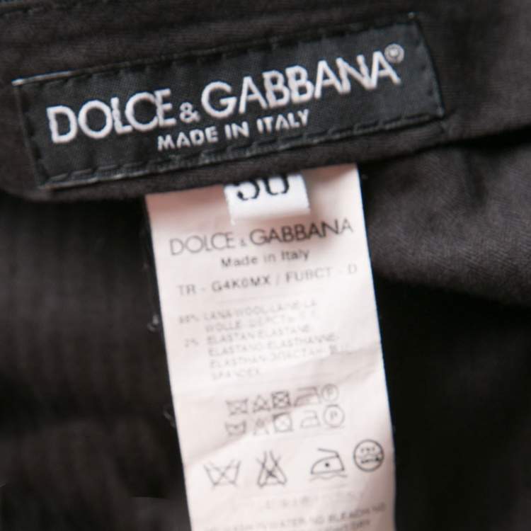 Pre Owned Dolce & Gabbana Black Wool Tailored Trousers L