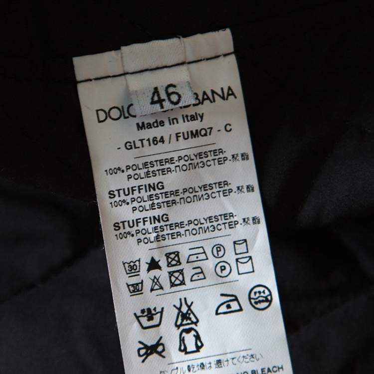 Pre Owned Dolce & Gabbana Grey Melange Wool Quilted Vest Underlay Zip Front Hooded Jacket S