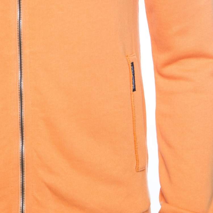 Pre Owned Dolce & Gabbana Orange Zip Front Hoodie XS