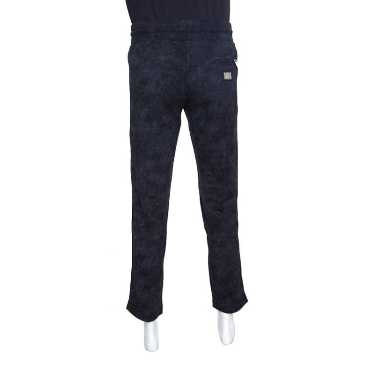 مملوكة مسبقًا Dolce & Gabbana Navy Blue Washed Effect Sweatpants XS