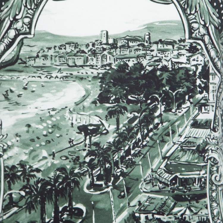 Pre Owned Dolce & Gabbana Green and White Printed Polka Dotted Knit Polo T-Shirt M