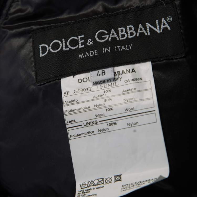 Pre Owned Dolce & Gabbana Black Quilted Bomber Jacket M