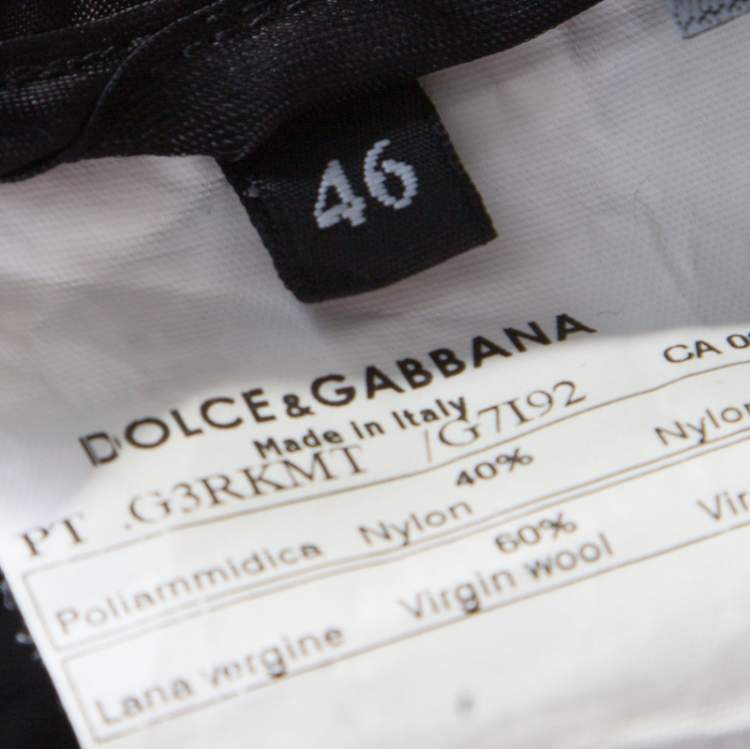 مملوكة مسبقًا Dolce & Gabbana Black Wool Drawstring Detail Track Pants S