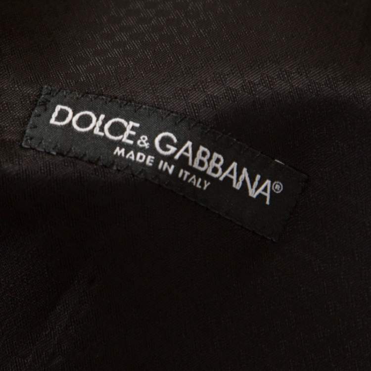 Pre Owned Dolce & Gabbana Black Wool and Silk Tailored Waistcoat M