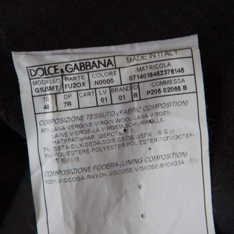 Pre Owned Dolce & Gabbana Black Wool and Silk Tailored Waistcoat M
