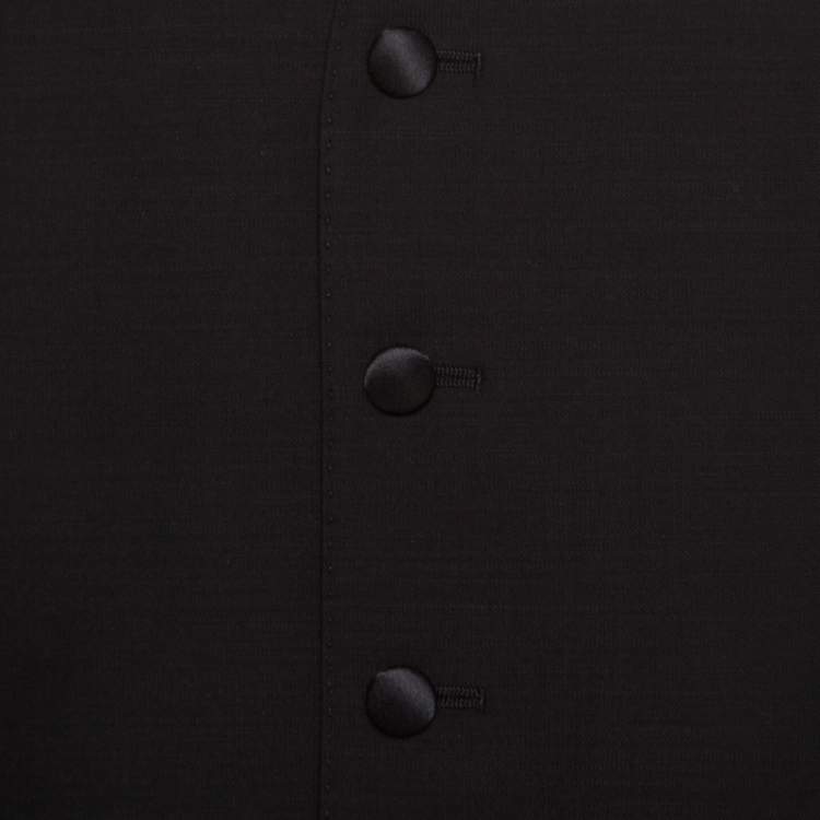 Pre Owned Dolce & Gabbana Black Wool and Silk Tailored Waistcoat M