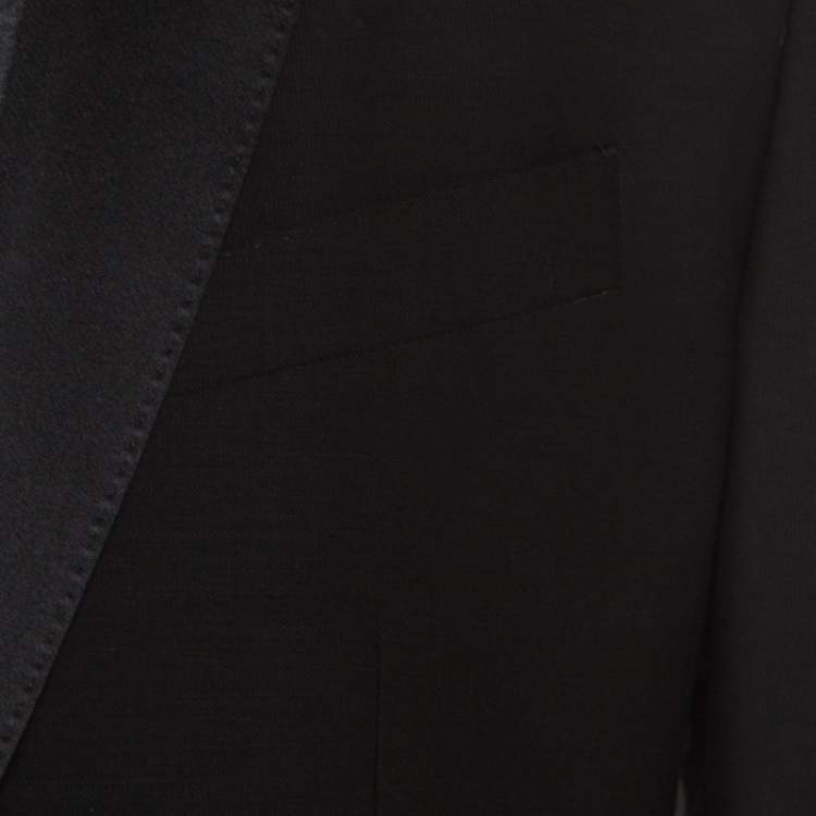Pre Owned Dolce & Gabbana Maritini Black Wool and Silk Tuxedo Suit M