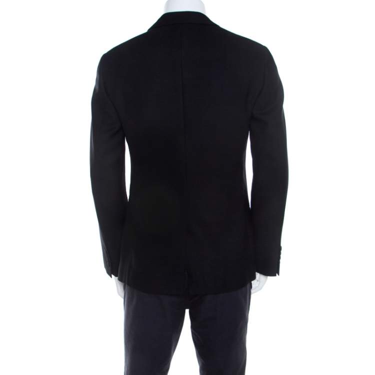Pre Owned Dolce & Gabbana Martini Black Textured Wool Tailored Blazer M