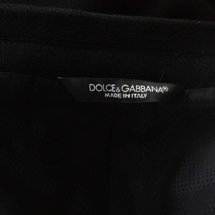 Pre Owned Dolce & Gabbana Martini Black Textured Wool Tailored Blazer M