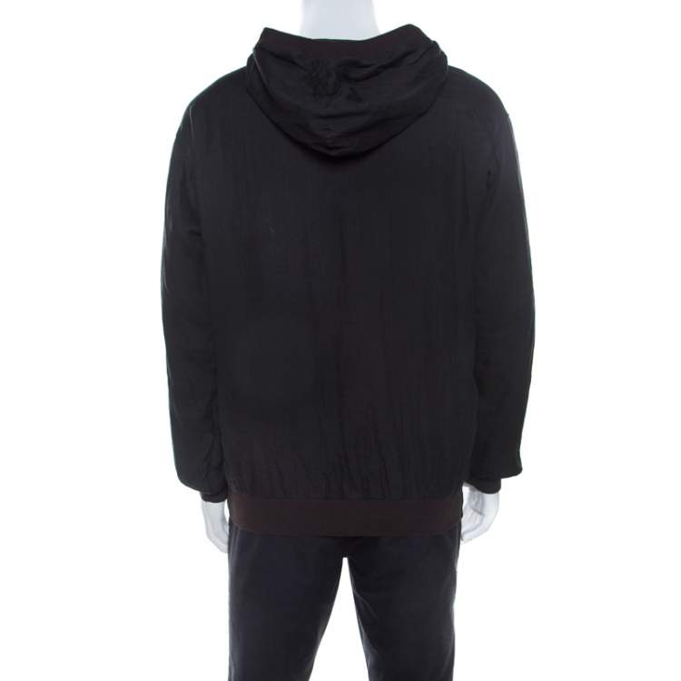 Pre Owned Dolce & Gabbana Dark Grey Steve McQueen Quote Print Ramie Hoodie L