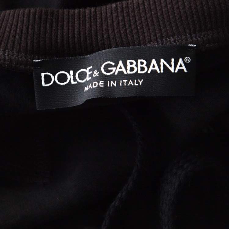 Pre Owned Dolce & Gabbana Dark Grey Steve McQueen Quote Print Ramie Hoodie L