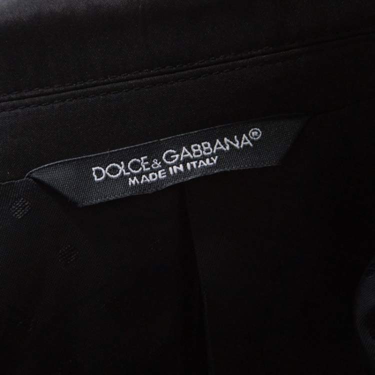 Pre Owned Dolce & Gabbana Black Cathedral Print Cotton Silk Tailored Blazer S
