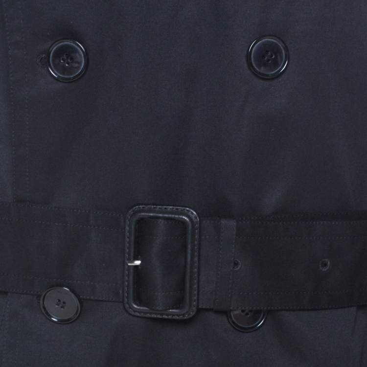 Pre Owned Dolce & Gabbana Black Cotton Double Breasted Belted Coat XXL 