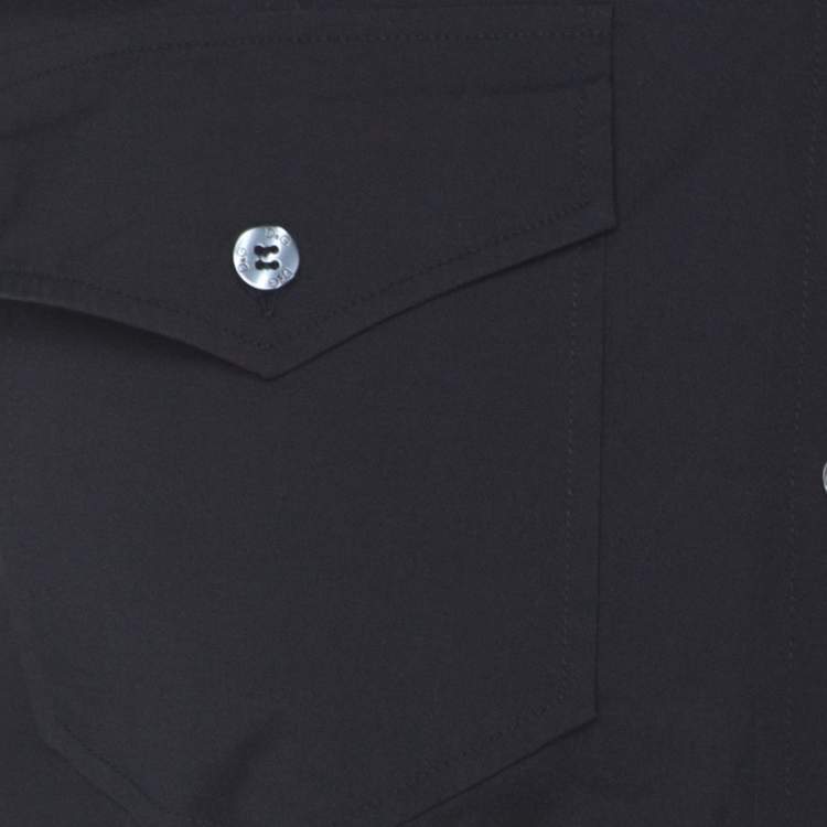 Pre Owned Dolce & Gabbana Black Cotton Blend Full Sleeve Brad Shirt M