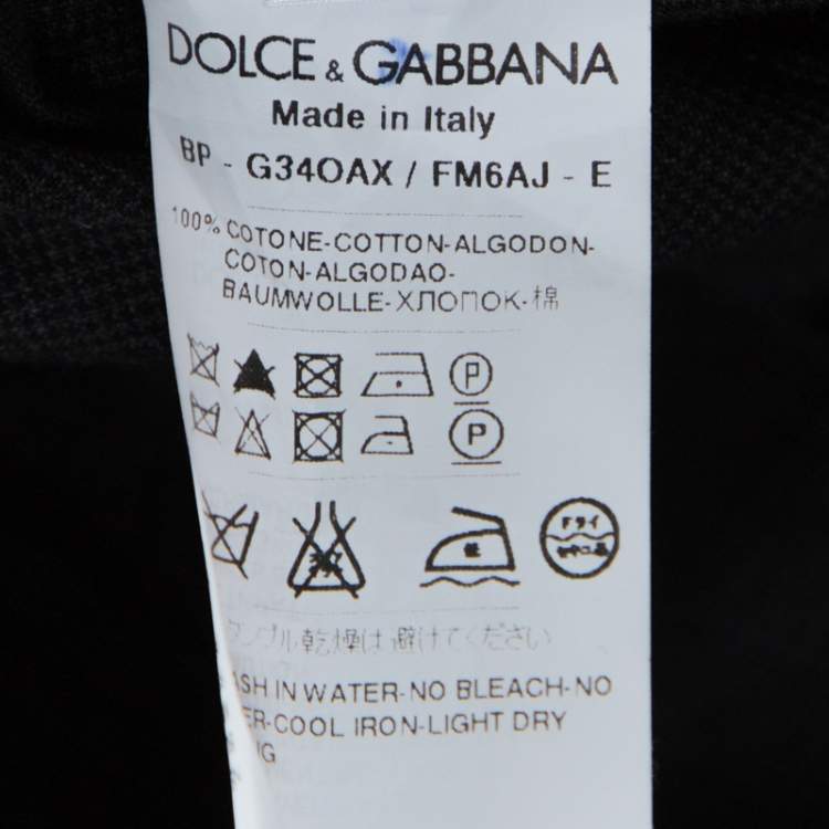 Pre Owned Dolce & Gabbana Grey Micro Houndstooth Cotton Shorts L