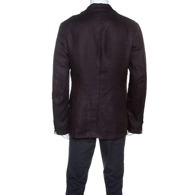 مملوكة مسبقًا Dolce & Gabbana Brown Linen Blazer XL