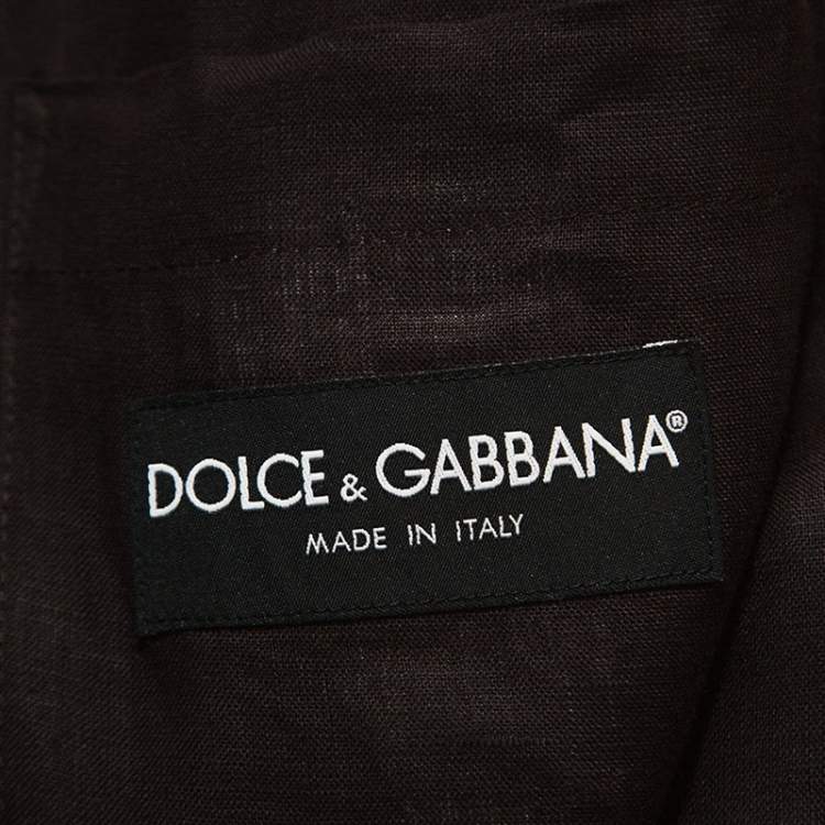 مملوكة مسبقًا Dolce & Gabbana Brown Linen Blazer XL