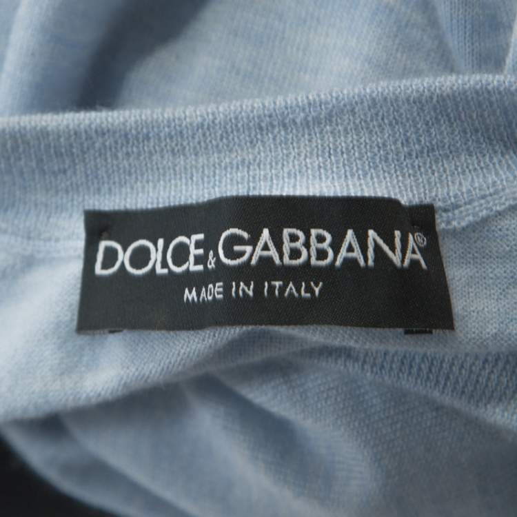 Pre Owned Dolce & Gabbana Light Blue Cashmere Sweater M