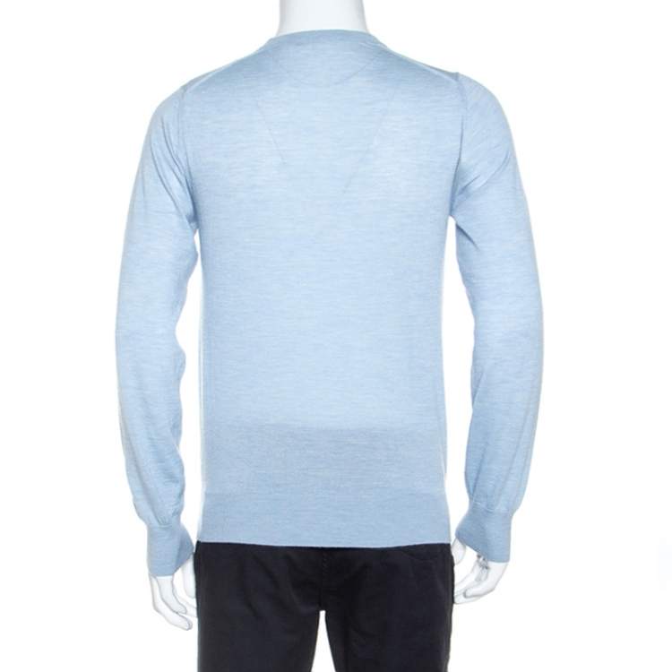 Pre Owned Dolce & Gabbana Light Blue Cashmere Sweater M