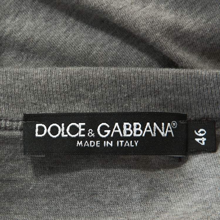 Pre Owned Dolce & Gabbana Grey Rocky Balboa Print Jersey T-Shirt S