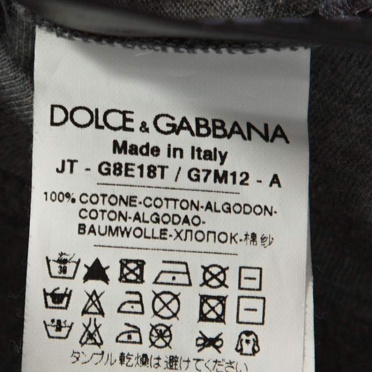 Pre Owned Dolce & Gabbana Grey Rocky Balboa Print Jersey T-Shirt S