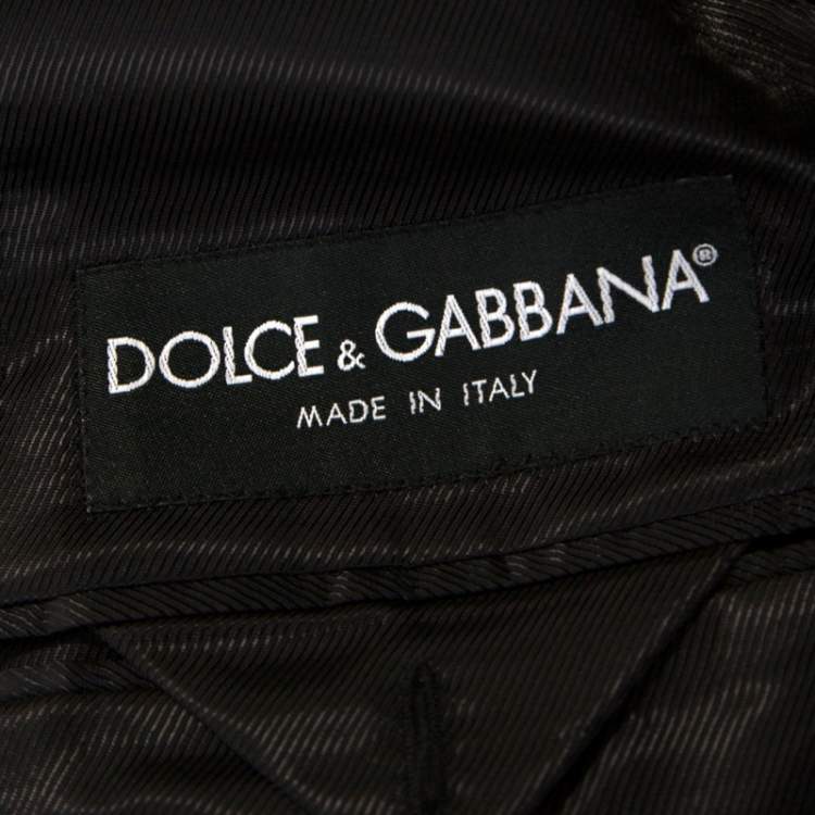 Pre Owned Dolce & Gabbana Dark Grey Cotton Two Buttoned Blazer S