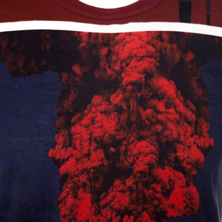 مملوكة مسبقًا Dolce & Gabbana Multicolor Erupting Volcano Print Cotton T-Shirt S