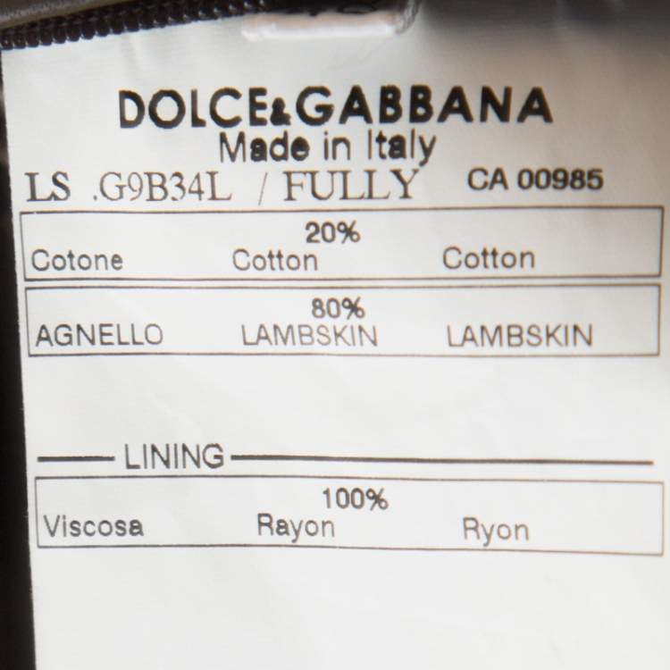 مملوكة مسبقًا Dolce & Gabbana Brown Leather Zip Front Bomber Jacket M