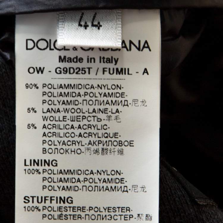 Pre Owned Dolce & Gabbana Black Nylon Zip Front Hooded Jacket XS