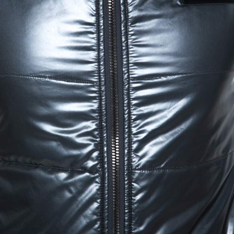 Pre Owned Dolce & Gabbana Grey Nylon Sleeveless Quilted Jacket XS