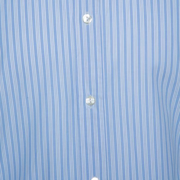 Pre Owned Dolce & Gabbana Bicolor Striped Cotton Long Sleeve Shirt XXL
